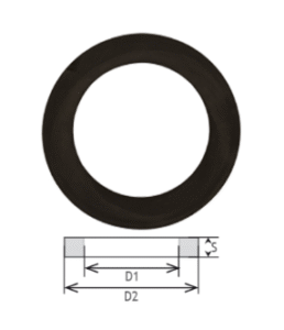 Joint plat pour raccord "Pompier" 1"1/2 / Diam 40mm : 50x42x4.5 mm
