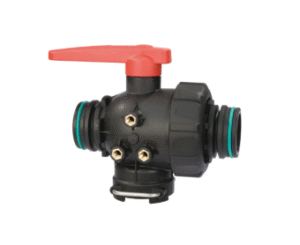 Vanne 3 voies avec raccord Fork : 2 voies T6 Mâles /1 T6 Femelle flux interrompu